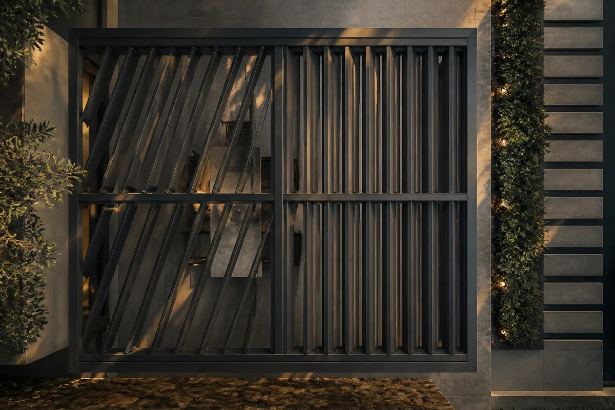 Pergola bioclimatique en acier : lames orientables et portée
